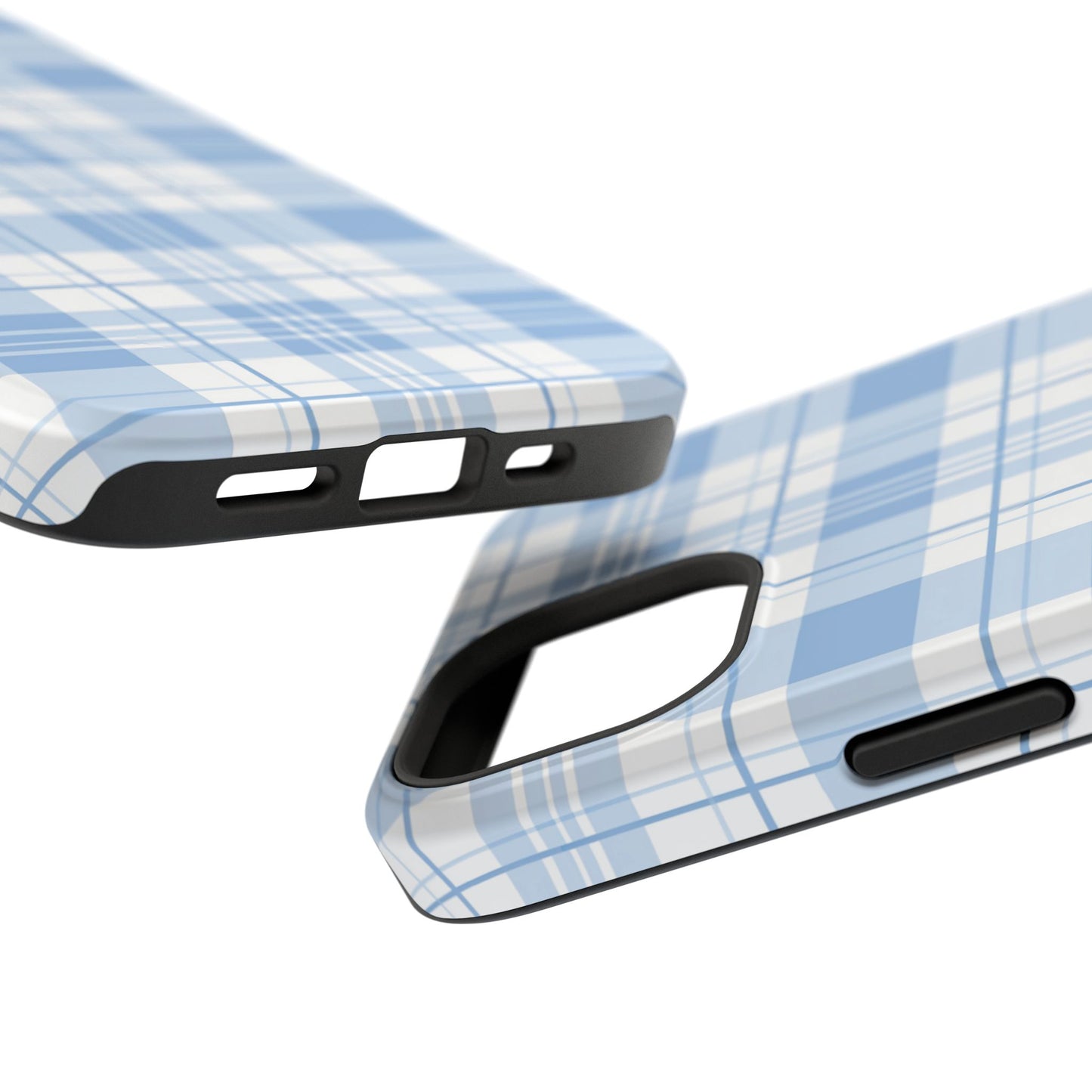 Impact-Resistant Phone Case - Easter Plaid Blue