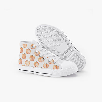 Unisex Watercolor Pumpkins Kid’s High-Top Canvas Shoes