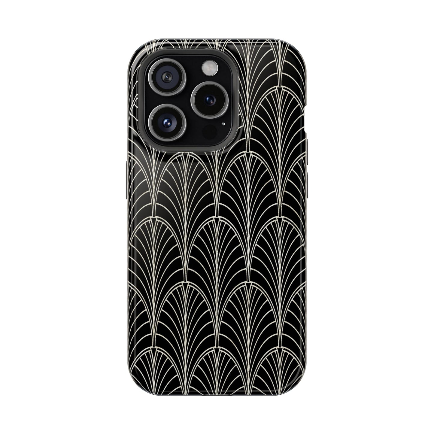 Impact-Resistant Phone Case- Art Deco Black Beige