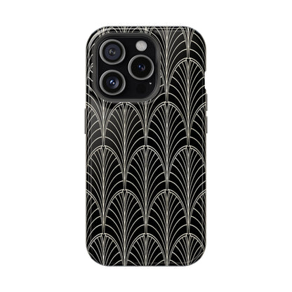 Impact-Resistant Phone Case- Art Deco Black Beige