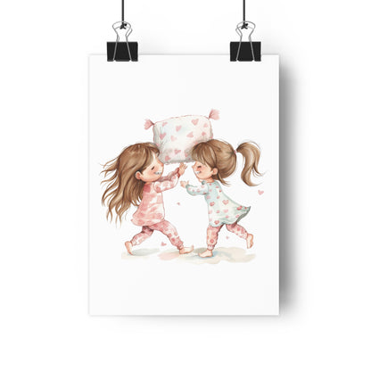 Giclée Art Print Watercolor Pink Pajama Party