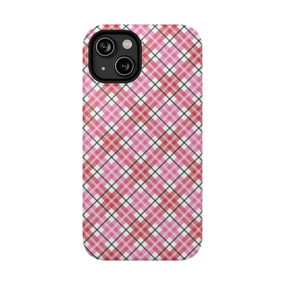 Impact-Resistant Phone Case - Valentine Plaid