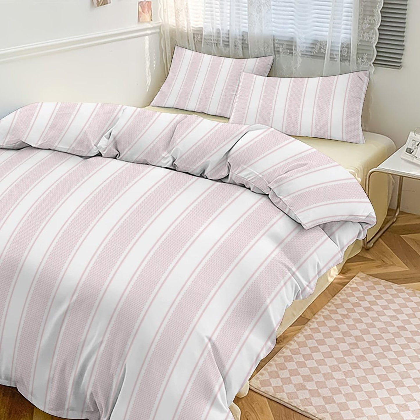 3-Piece Bedding Set-86"×70"/ 218×177cm (Dual-sidede Printing)