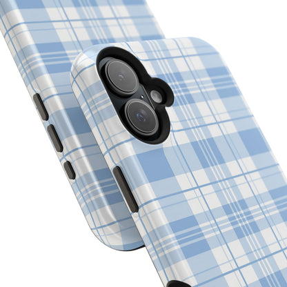 Impact-Resistant Phone Case - Easter Plaid Blue