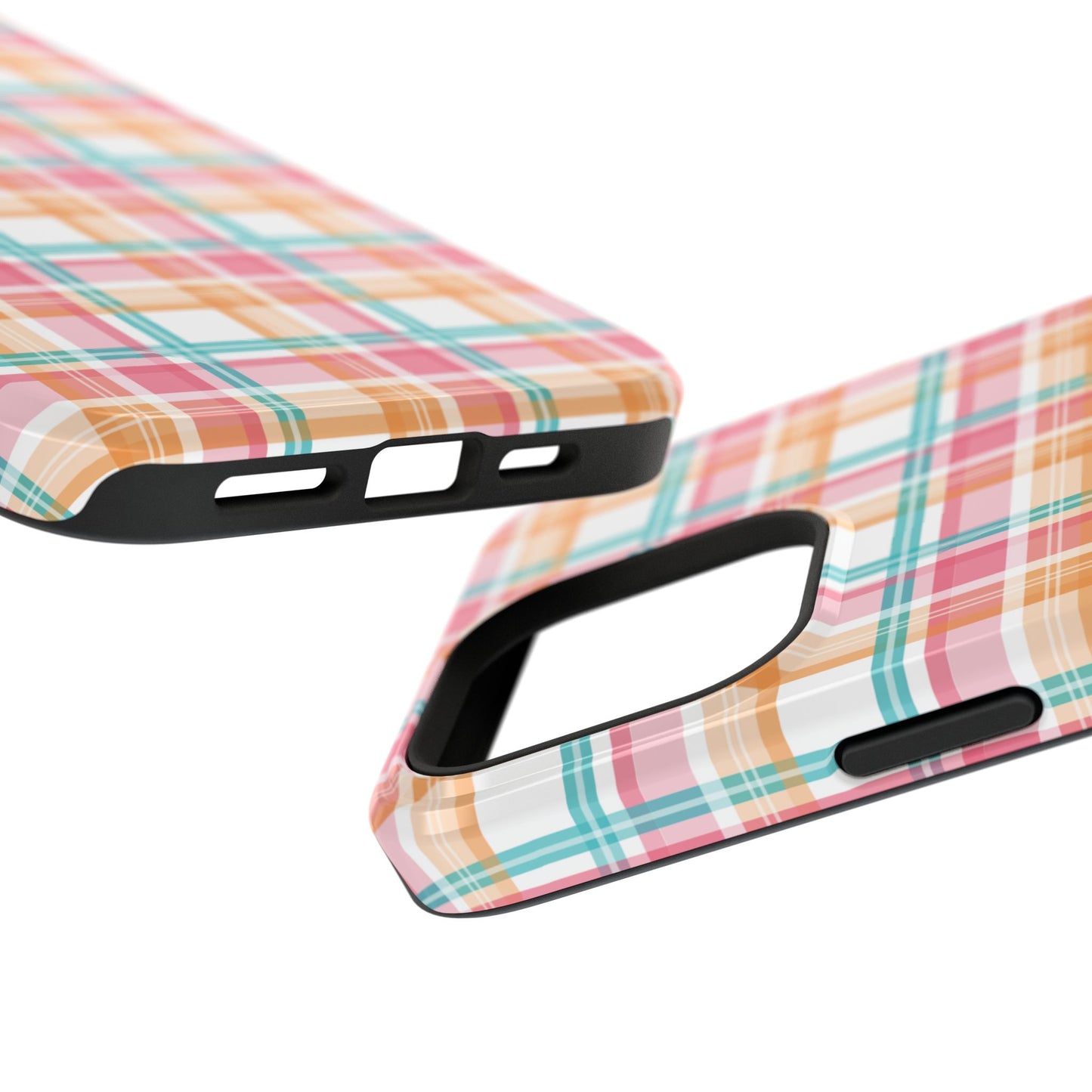 Impact-Resistant Phone Case - Summer Plaid Pink