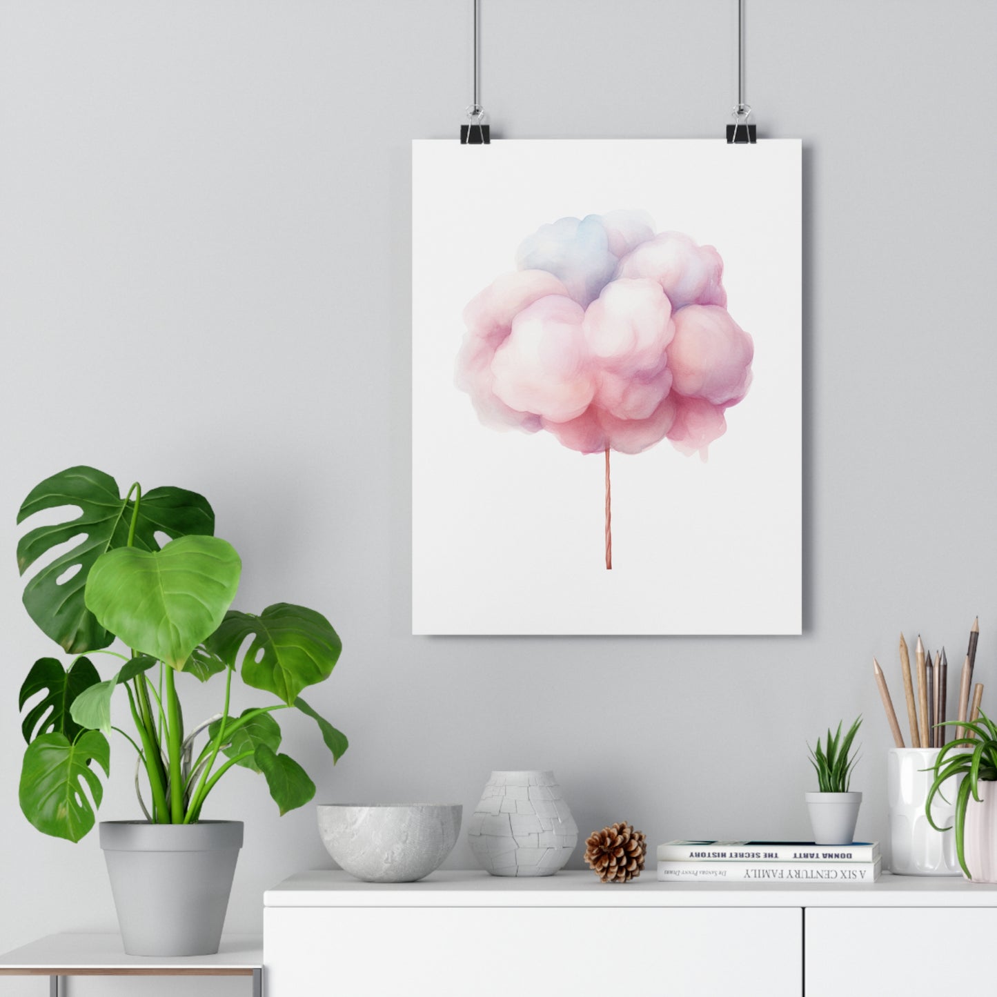 Giclée Art Print Watercolor Candy Land Cotton Candy