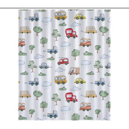 Lightweight Shower Curtain-Cute Cars