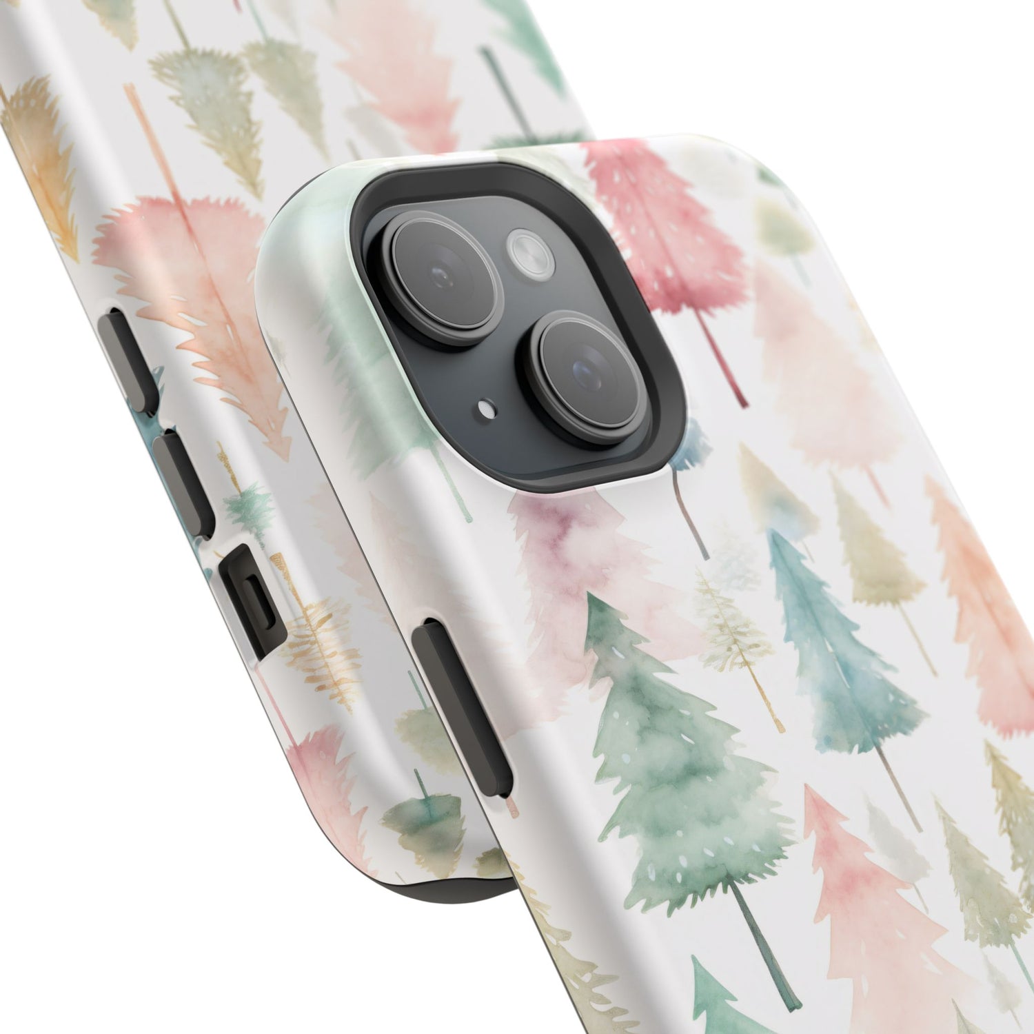 Watercolor Christmas Trees Impact-Resistant Phone Case, iPhone, Samsung