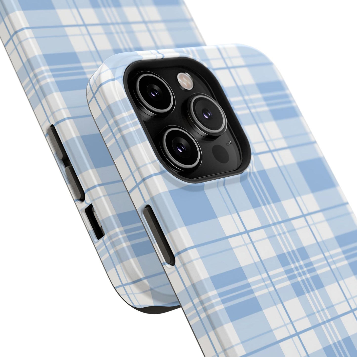 Impact-Resistant Phone Case - Easter Plaid Blue