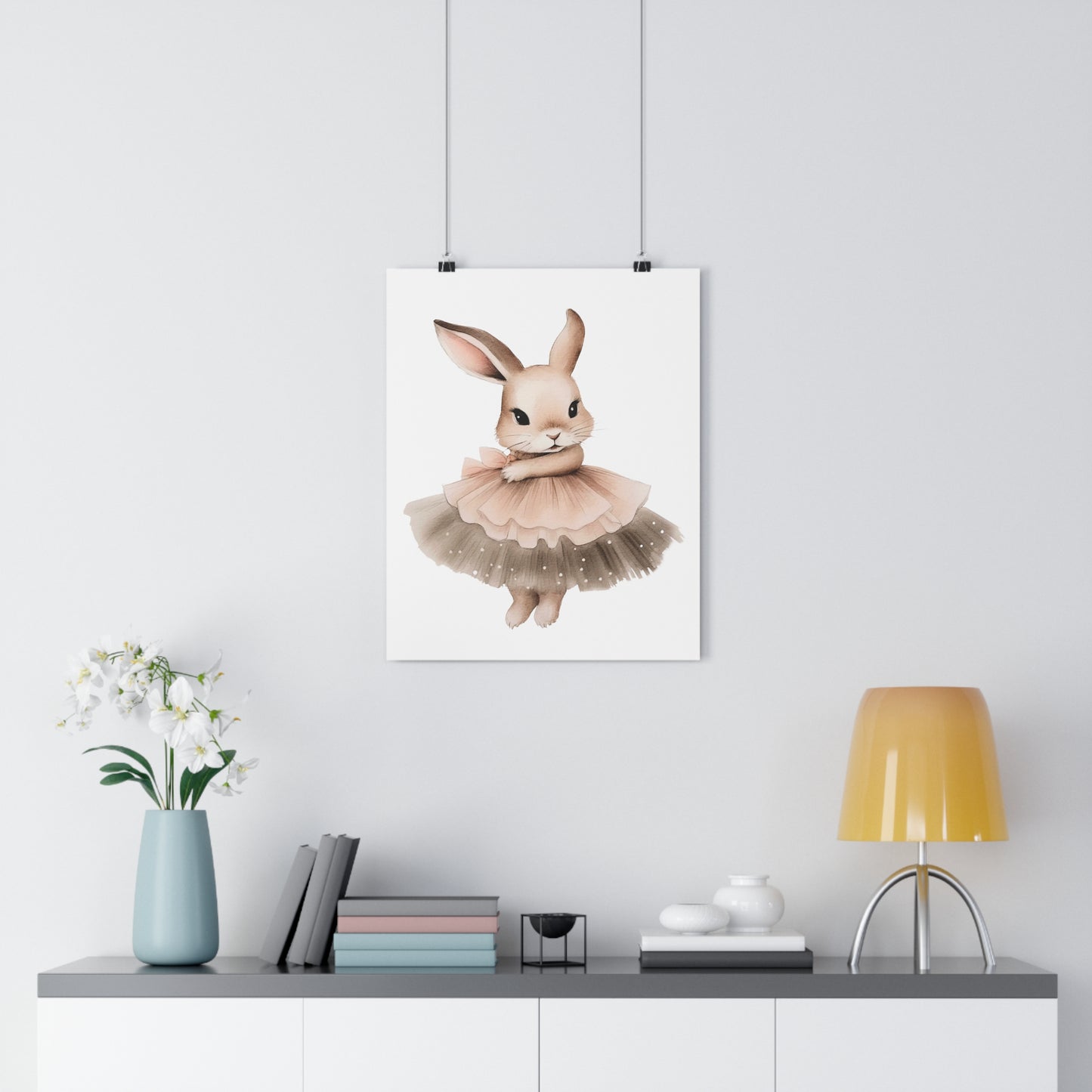 Giclée Art Print Watercolor Ballerina Bunnies 2