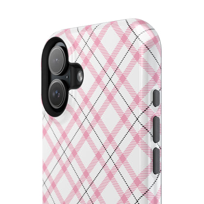 Impact-Resistant Phone Case - Pink Black Plaid