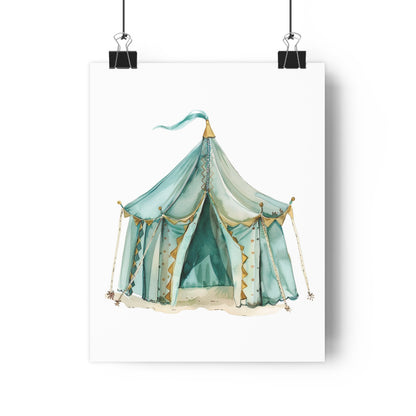 Giclée Art Print Watercolor Teal Princess Tent