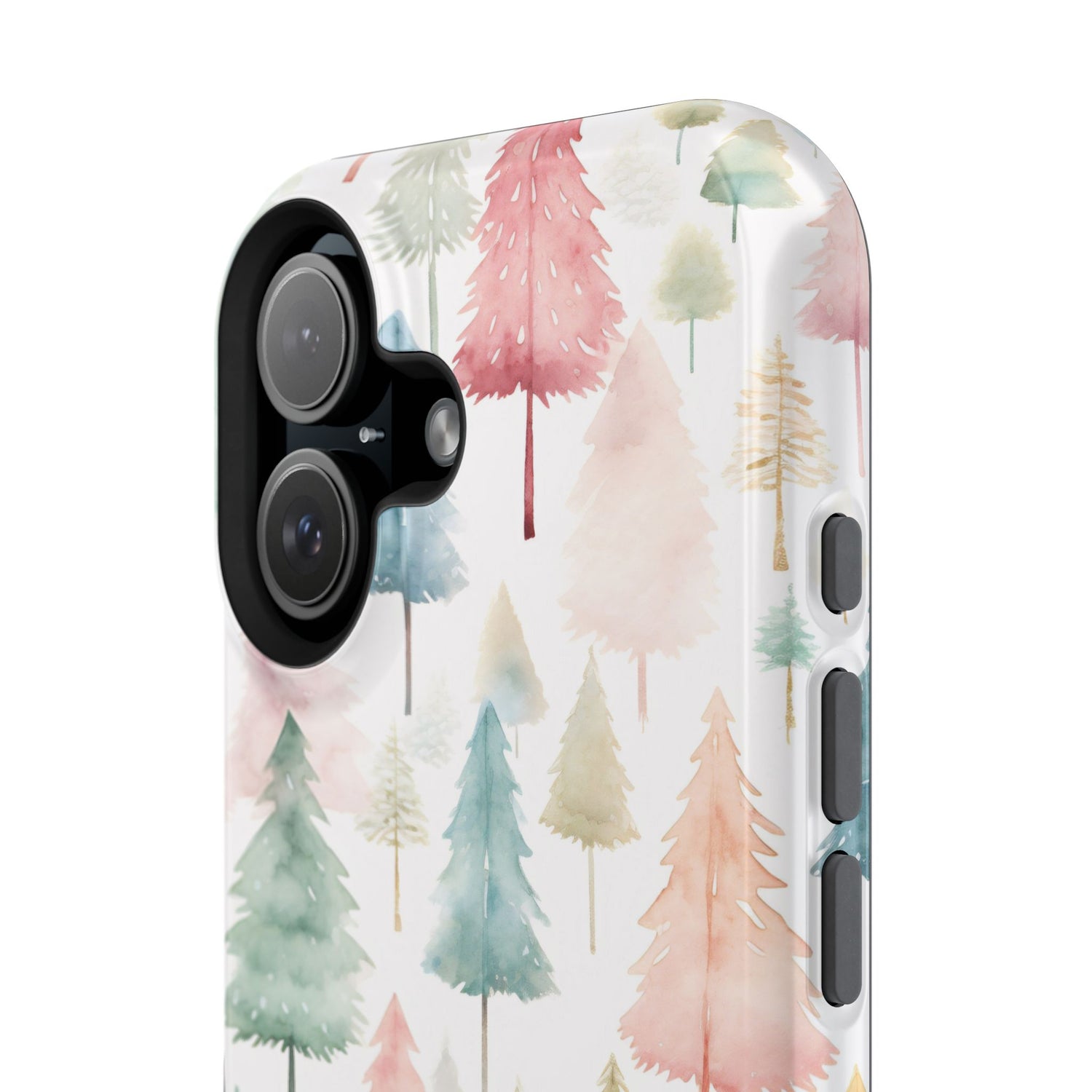 Watercolor Christmas Trees Impact-Resistant Phone Case, iPhone, Samsung
