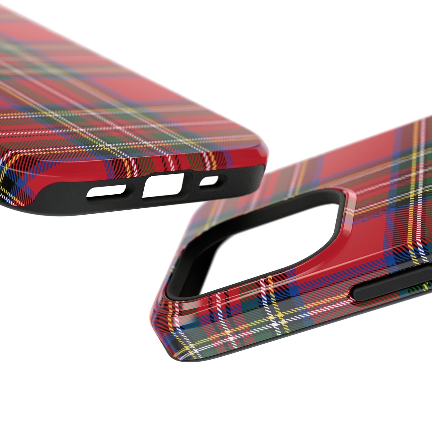 Impact-Resistant Phone Case-Holiday Tartan Plaid Red