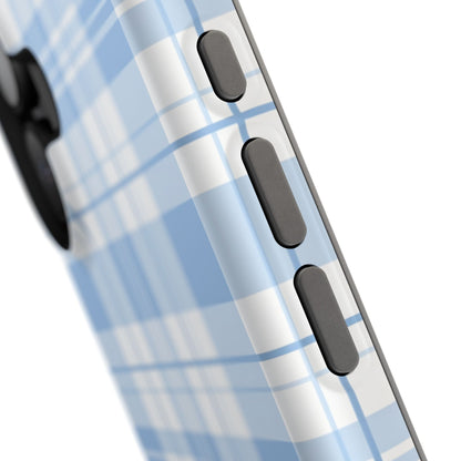 Impact-Resistant Phone Case - Easter Plaid Blue