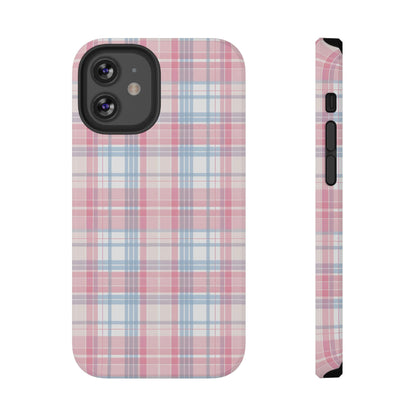 Impact-Resistant Cases-Spring Plaid Pink Blue