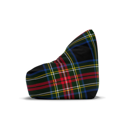 Christmas Tartan Plaid Black Bean Bag Chair Cover