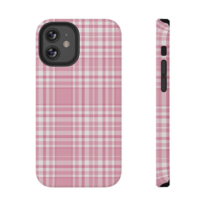 Impact-Resistant Phone Case - Easter Plaid Pink