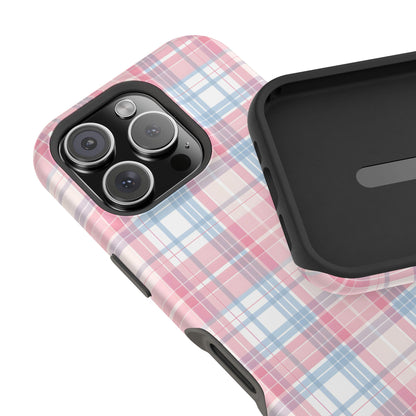 Impact-Resistant Cases-Spring Plaid Pink Blue