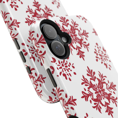 Impact-Resistant Cases-Delicate Red Snowflakes