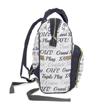 Multifunctional Diaper Backpack- Baseball Phrases