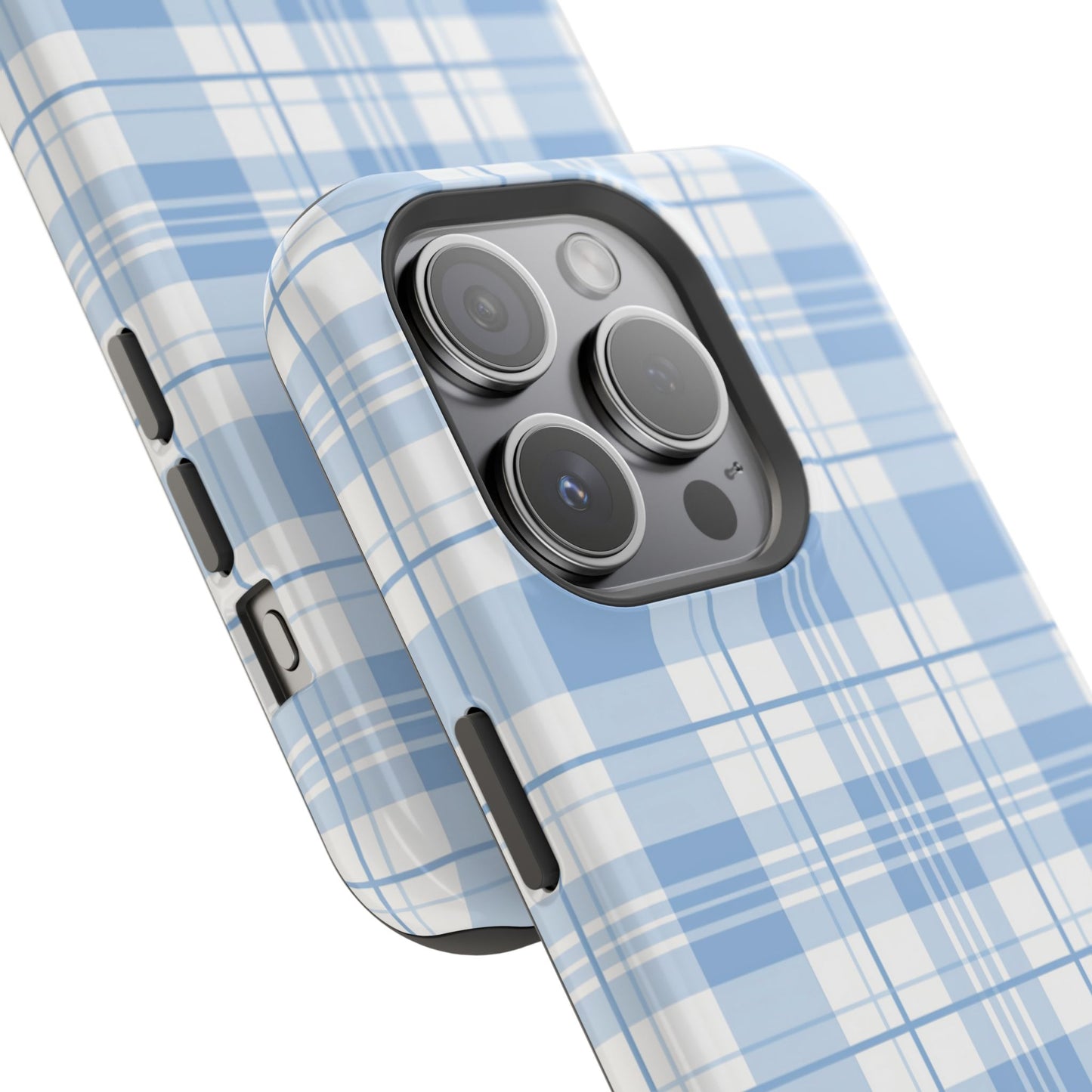 Impact-Resistant Phone Case - Easter Plaid Blue