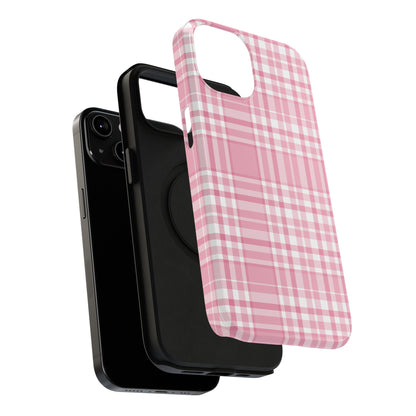 Impact-Resistant Phone Case - Easter Plaid Pink