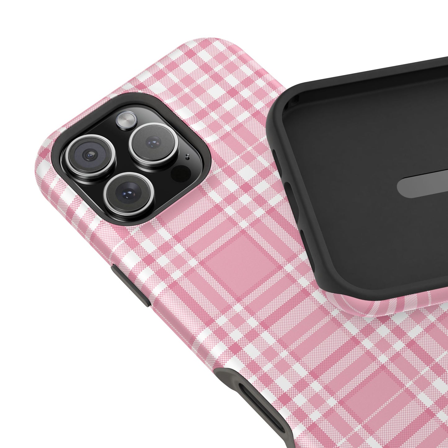 Impact-Resistant Phone Case - Easter Plaid Pink