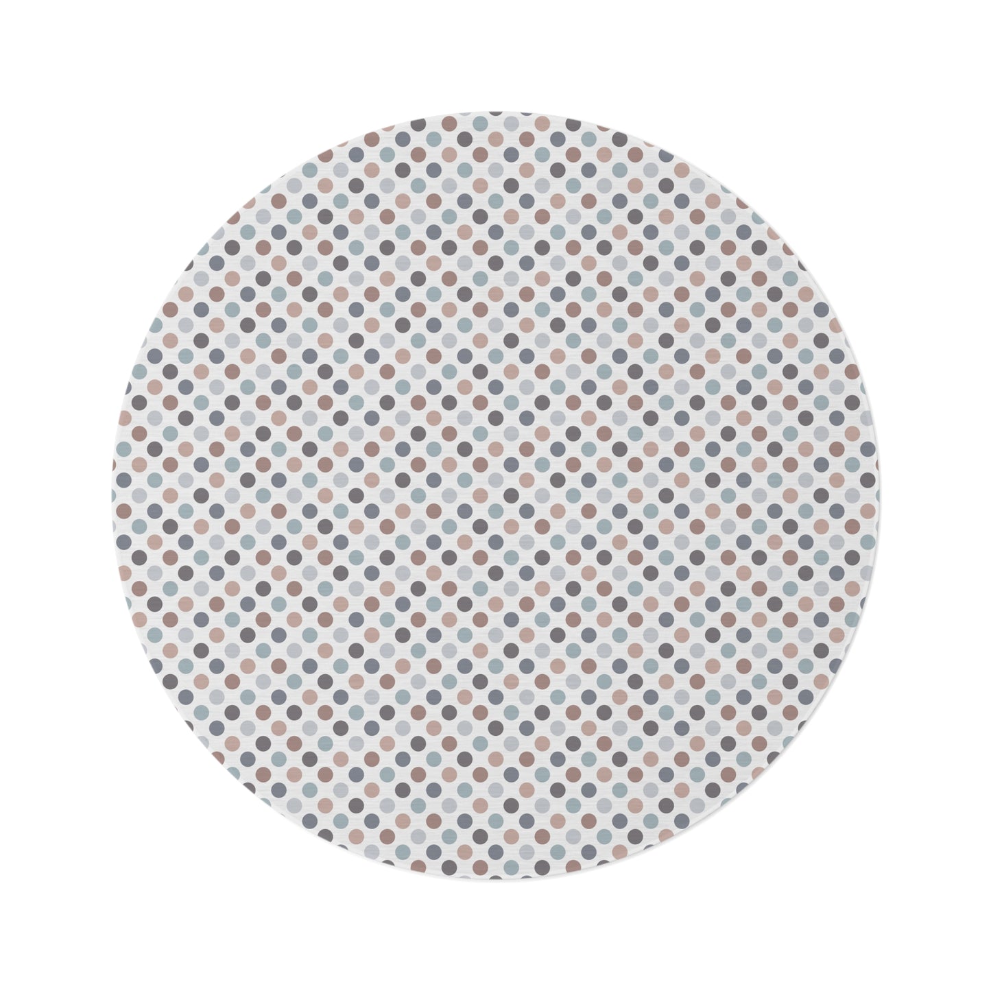 Round Rug Preppy Polka Dot Blue Brown