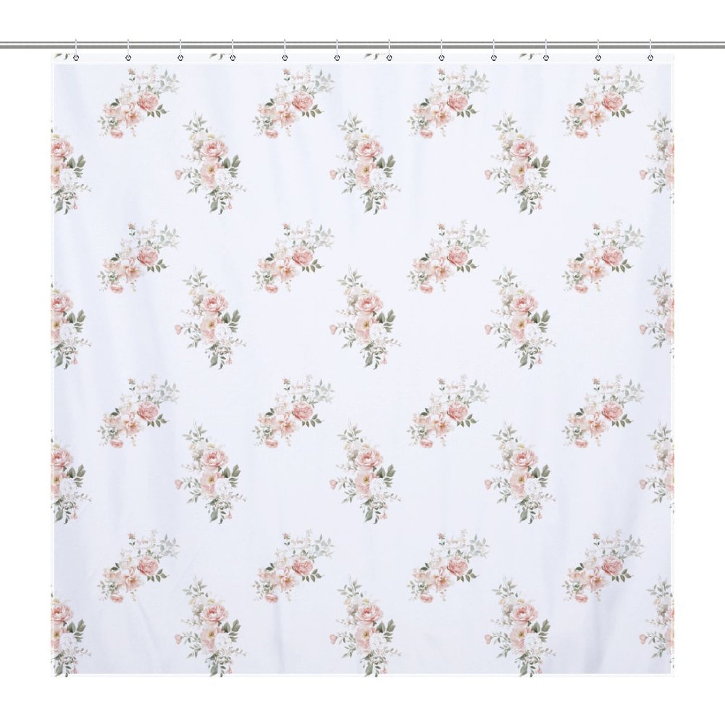 Lightweight Shower Curtain- Elegant Coral Floral