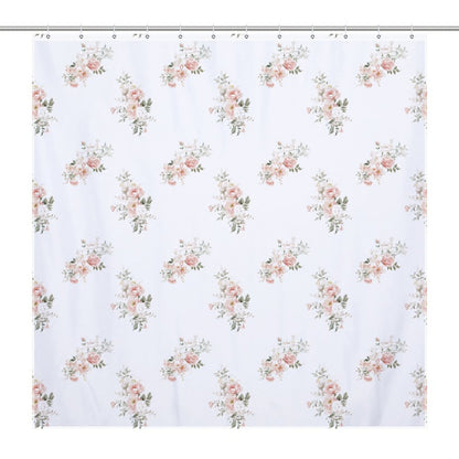 Lightweight Shower Curtain- Elegant Coral Floral