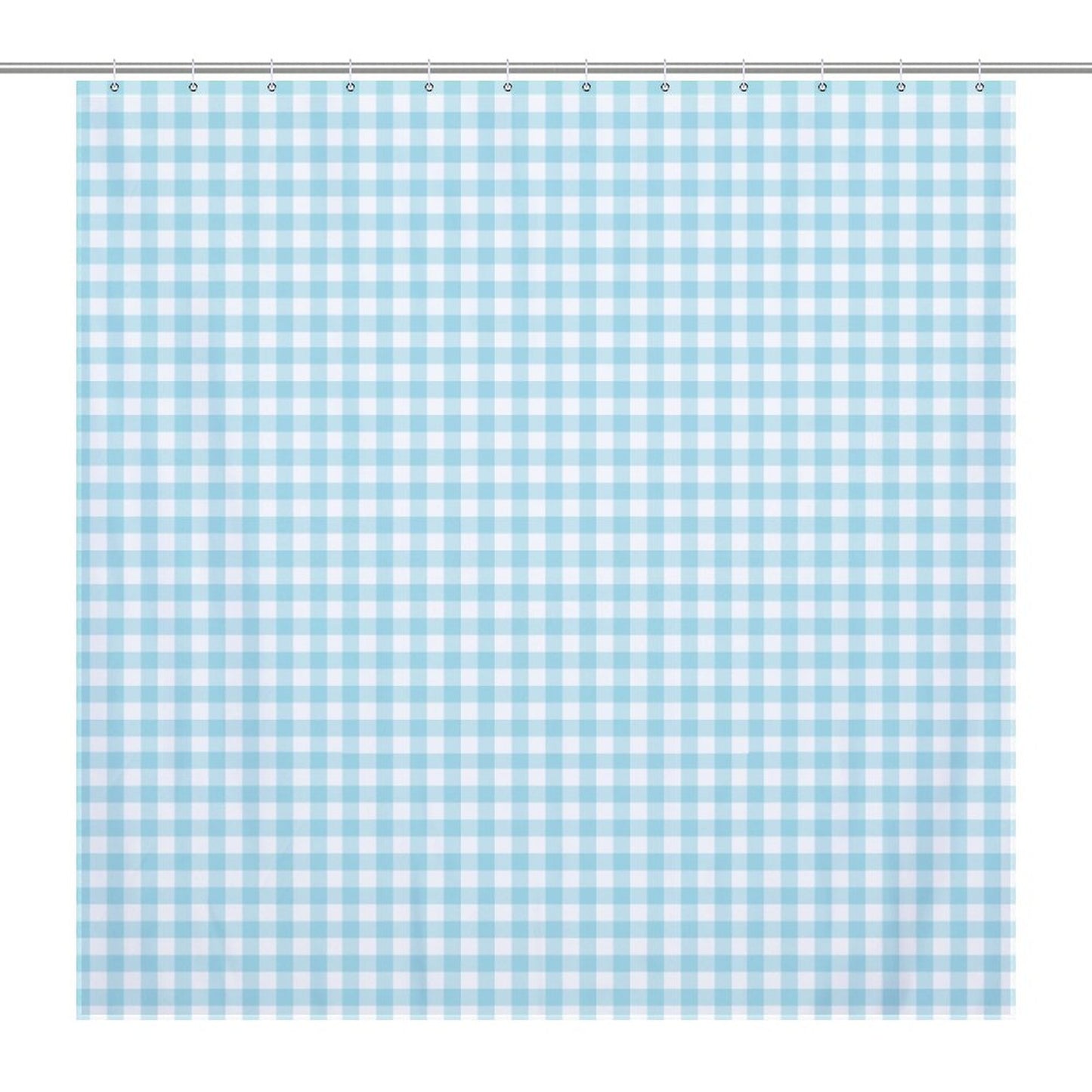 Lightweight Shower Curtain- Spring Gingham Aqua