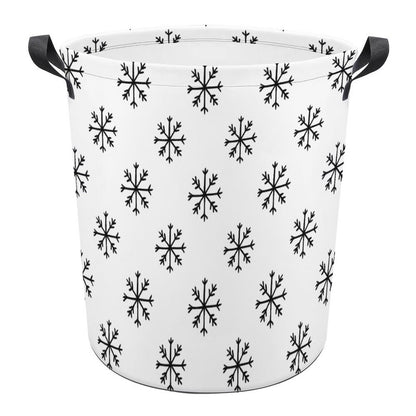 Collapsible Laundry Hamper- Sophisticated Snowflakes