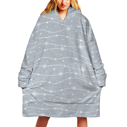 Oversized Soft Wearable Blanket Blue Winter Flurries