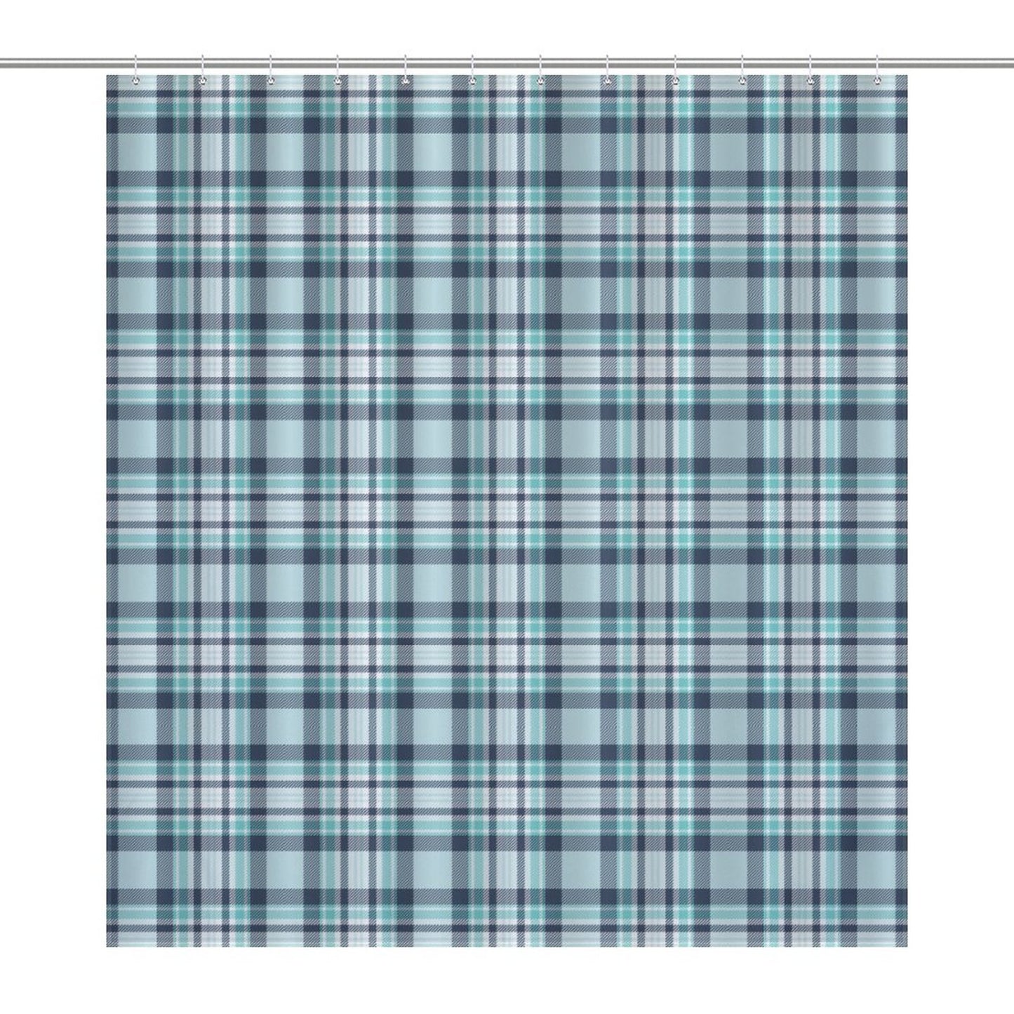 Lightweight Shower Curtain- All the Blues Plaid