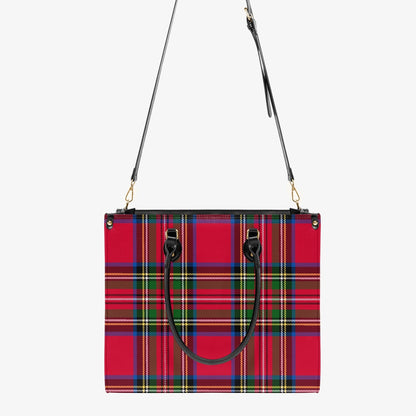 Structured Handbag-Holiday Red Tartan Plaid