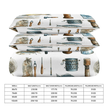 3-Piece Bedding Set-86"×70"/ 218×177cm (Dual-sidede Printing)