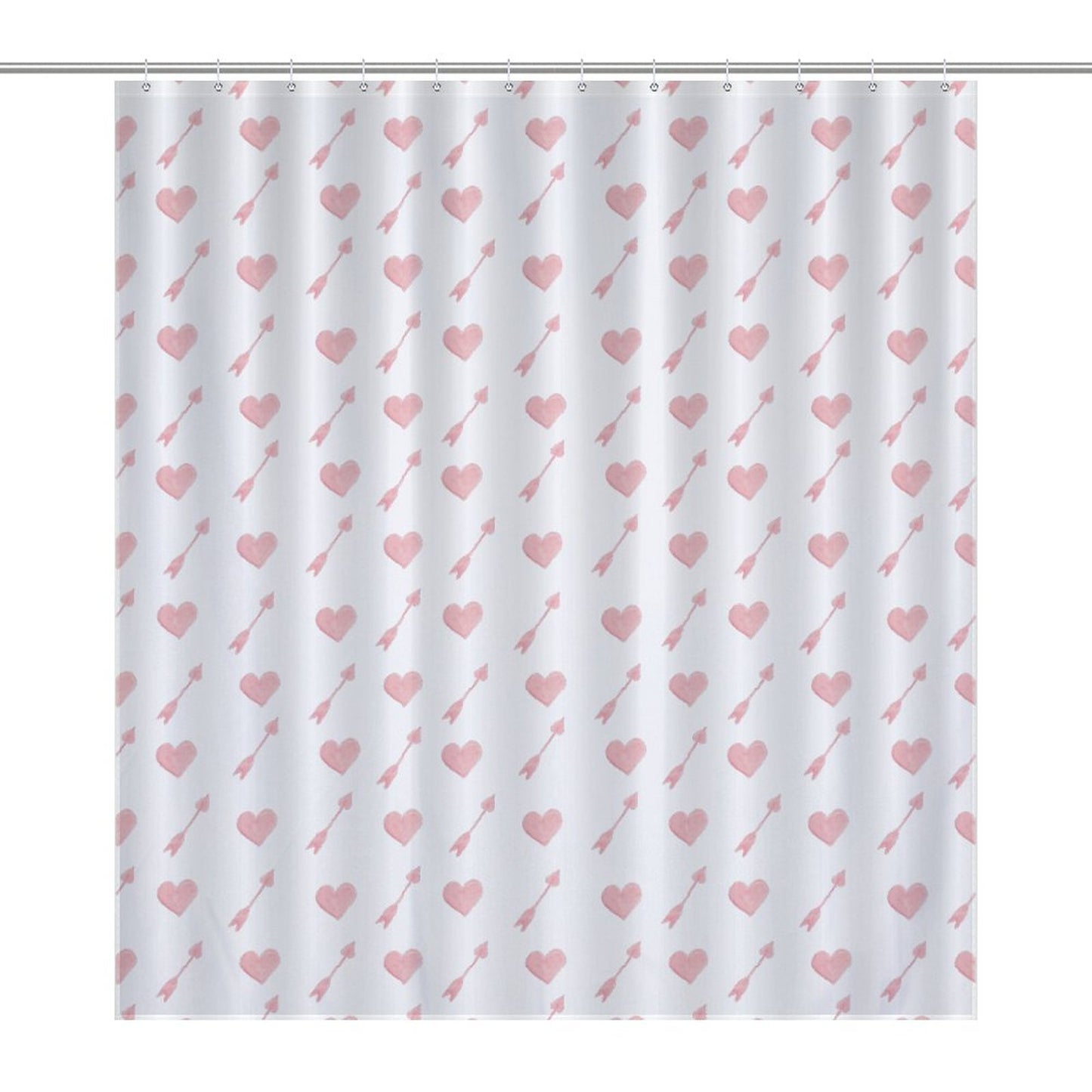 Lightweight Shower Curtain- Valentine Arrow Hearts