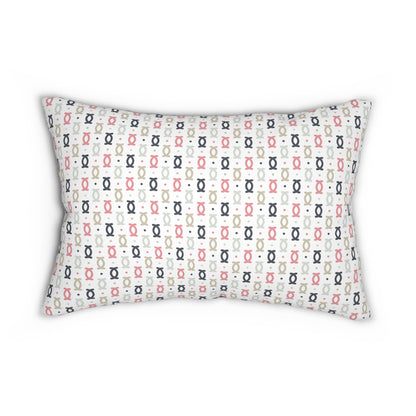 Spun Polyester Lumbar Pillow with Removable Cover Geometric Shapes Multi