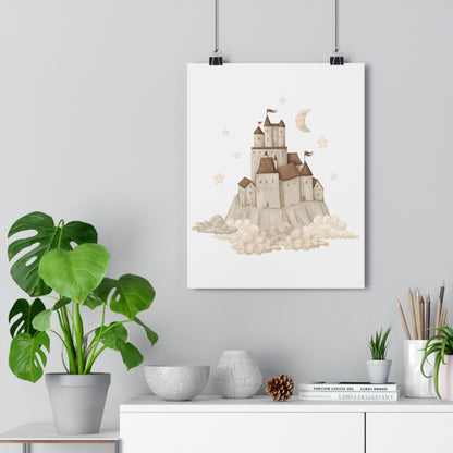 Giclée Art Print Watercolor Memories of Dreams Neutral Sandcastle