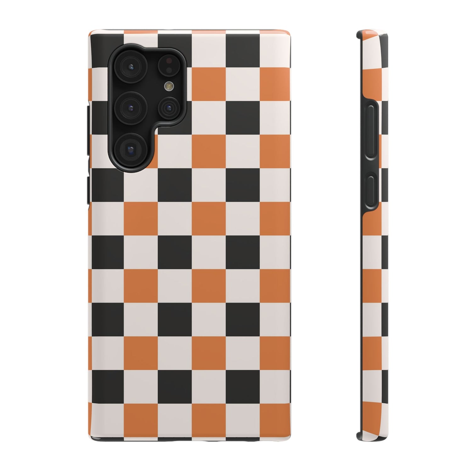 Trendy Halloween Checkerboard Phone Case | Impact-Resistant, iPhone, Samsung