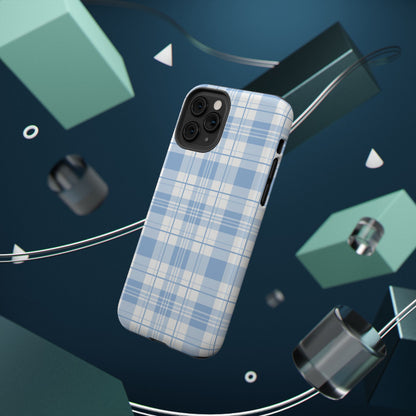 Impact-Resistant Phone Case - Easter Plaid Blue