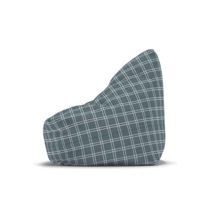 Modern Blue Check Bean Bag Chair Cover