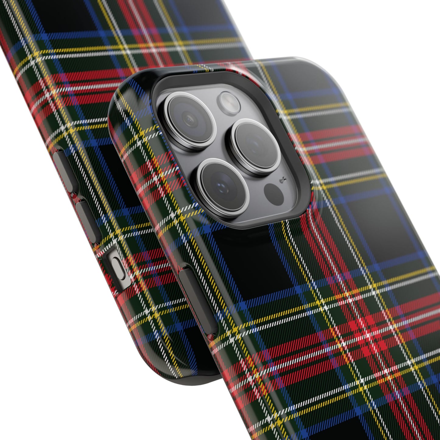 Impact-Resistant Holiday Phone Case-Christmas Tartan Plaid Black