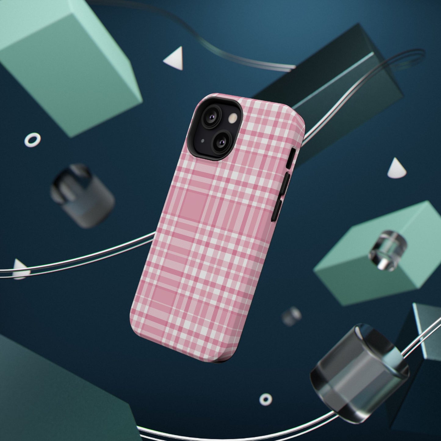 Impact-Resistant Phone Case - Easter Plaid Pink