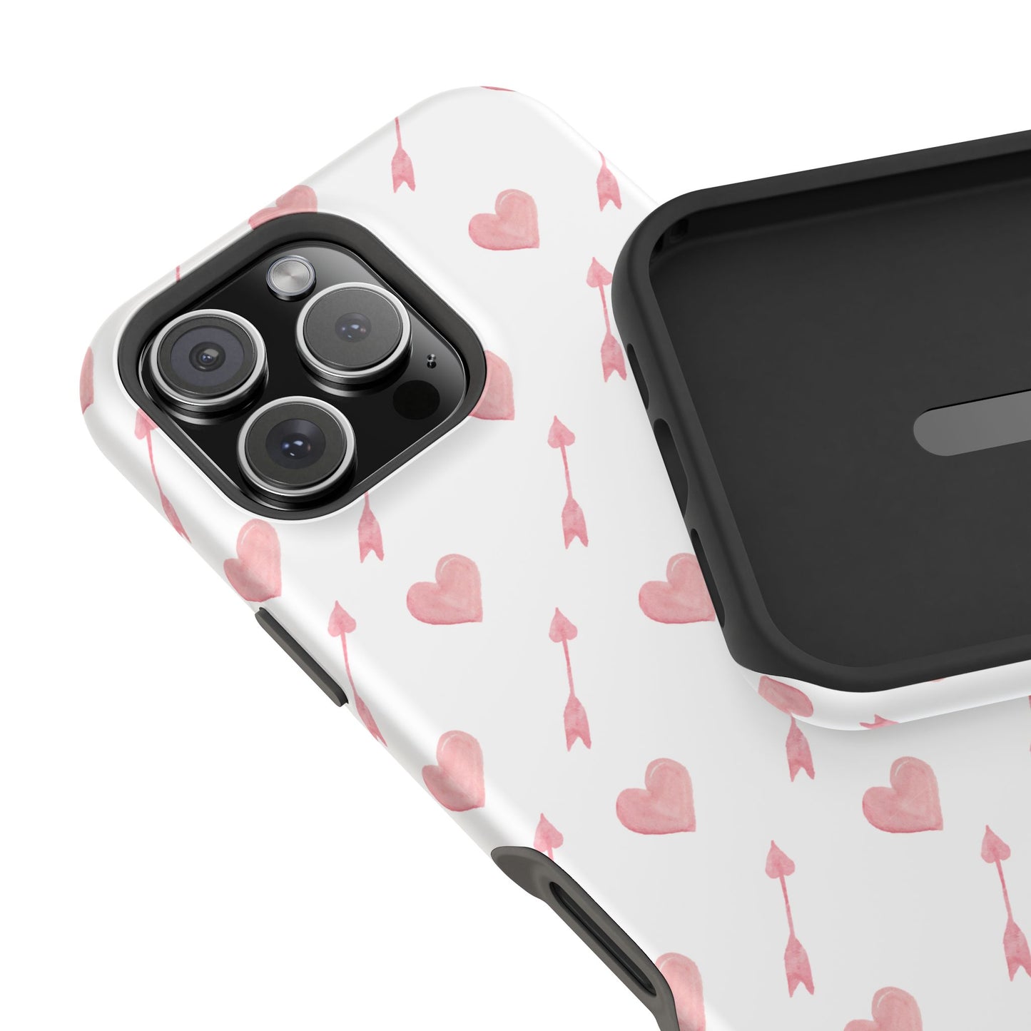 Impact-Resistant Cases - Valentine's Day Watercolor Arrow Hearts