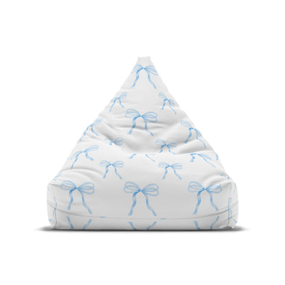 Watercolor Coquette Blue Bows Bean Bag Chair Cover