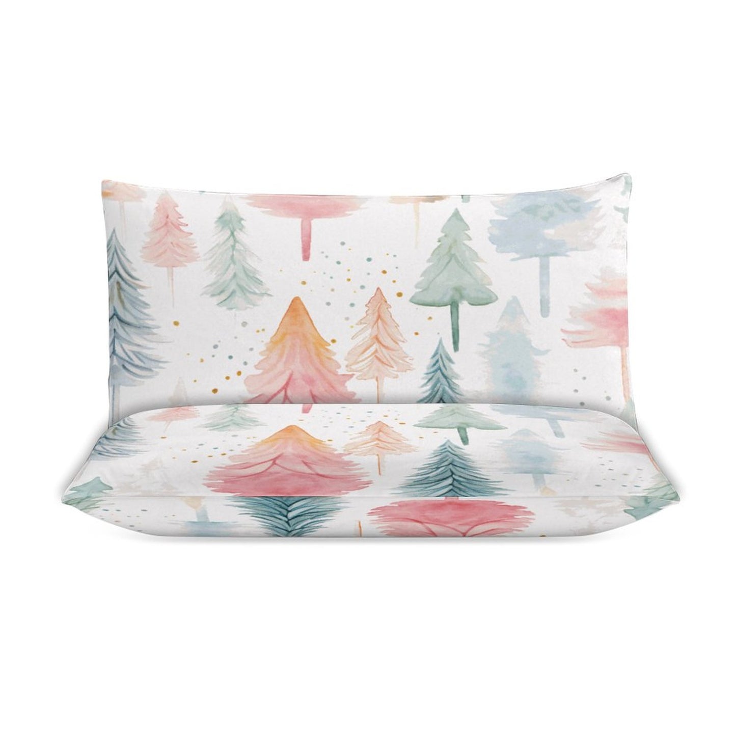 Holiday Pastel Trees 3-Piece Bedding Set-86"×70" Twin Duvet