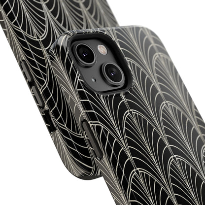 Impact-Resistant Phone Case- Art Deco Black Beige