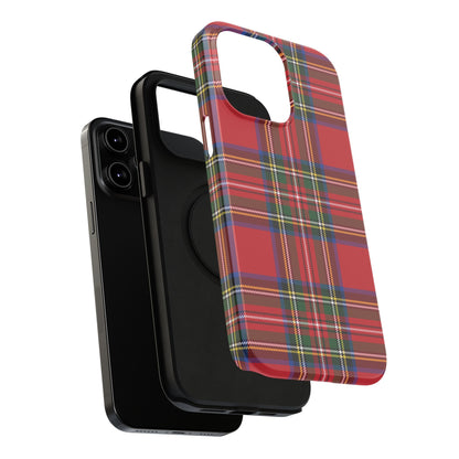 Impact-Resistant Phone Case-Holiday Tartan Plaid Red